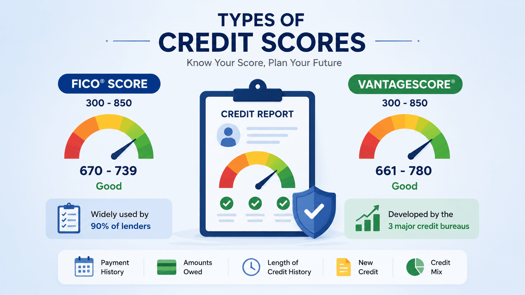 WHAT ARE THE DIFFERENT TYPES OF CREDIT SCORES?